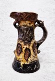 vaza ulcior ceramica DUMLER &amp; BREIDEN anii&#039;60 Fat Lava Glazura maro crem 24 cm