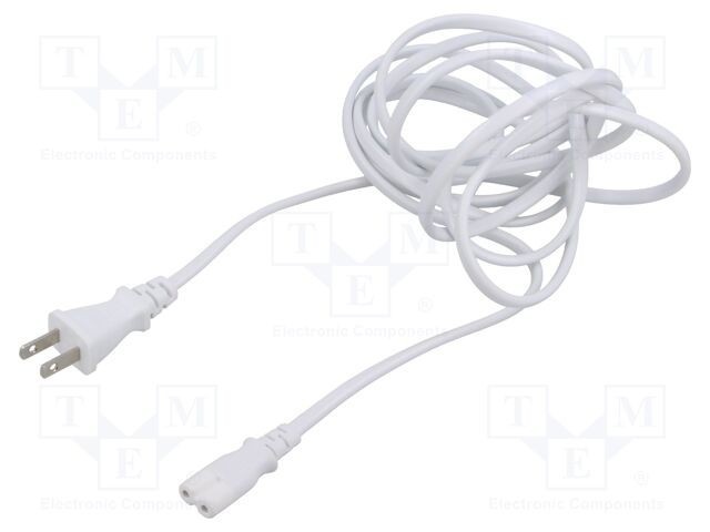 Cablu IEC C7 mamă 2x0,75mm2 3m alb 7A 125V LIAN DUNG