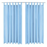 vidaXL Draperii micro-satin cu bride, 2 buc, 140 x 175 cm, turcoaz