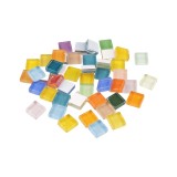 Set 35 pietre decorative de mozaic din sticla Crisalida, 10 x 10 mm, Multicolor