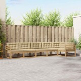 vidaXL Set de canapele de exterior cu pernă 4 pcs Alb și Bej Poliester 3386502