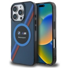 Husa pentru iPhone 16 Pro Max - BMW Hardcase Motorsport IML Circle MagSafe (BMHMP16X23HTPUV) - Navy Blue foto