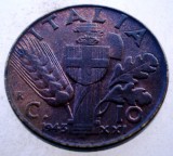 1.714 ITALIA WWII VITTORIO EMANUELE III 10 CENTESIMI 1943 R XF, Europa, Bronz-Aluminiu