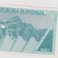 BANCNOTA 10 TOLARJEV SLOVENIA /VF