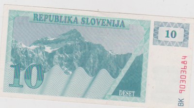 BANCNOTA 10 TOLARJEV SLOVENIA /VF foto