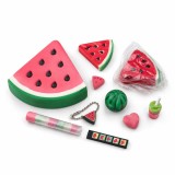 Set Jucărie Squishy Pepene cu Accesorii, Roz-Verde