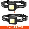 Lanterna de cap C182, LED COB, 800lm, raza 50m, IPX4, 1+1 gratis