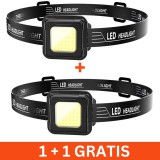 Lanterna de cap C182, LED COB, 800lm, raza 50m, IPX4, 1+1 gratis