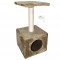 Brown Pisica de zgariat post 3 niveluri 60 cm cu casa