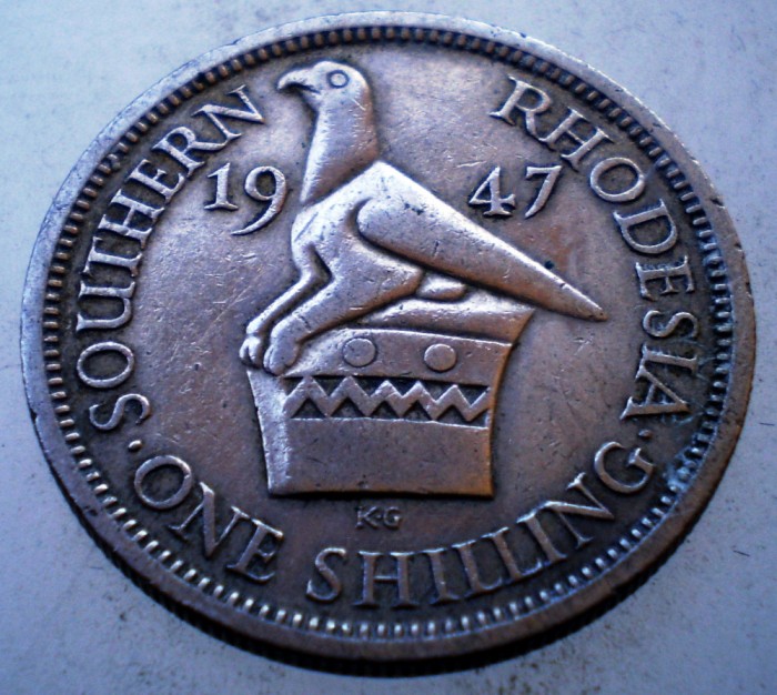 1.067 SOUTHERN RHODESIA DE SUD COLONIE BRITANICA GEORGE VI 1 ONE SHILLING 1947