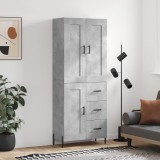 vidaXL Dulap &icirc;nalt, gri beton, 69,5x34x180, lemn compozit