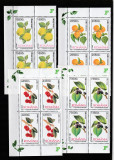 Romania 2002-Flora,Fructe,gutui,cais,visin,dud,serie 4 val.,in bloc de 4.,MNH, Nestampilat