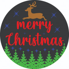 Sticker decorativ, Merry Christmas , Multicolor, 60 cm, 4894ST-1