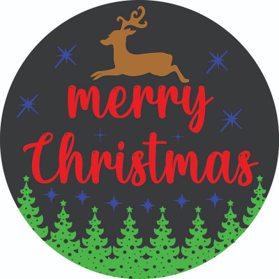 Sticker decorativ, Merry Christmas , Multicolor, 60 cm, 4894ST-1 foto