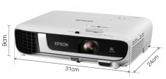 Proiector Epson EB-W51 (succesor EB-W41), 3LCD, 4000 lumeni, WXGA 1280* 800, 16:10, HD ready, 16.000:1, lampa 6.000 ore/ 12.000 ore Ecomode, dimensiun foto