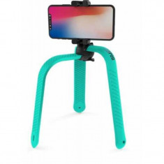 Selfie stick 3Pod Zbam, trepied flexibil, telecomanda bluetooth, Turcoaz foto