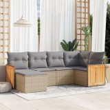 Gossi set canapele de gradina cu perne, 6 piese, bej, poliratan