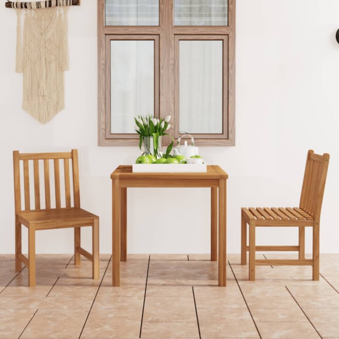 vidaXL Set de mobilier de grădină cu 3 piese, 80x80 cm, lemn masiv de tec 3059921