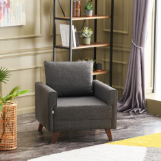 Fotoliu Bella Armchair, Balcab Home, 82x81x85 cm, lemn, antracit