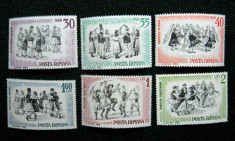 Dansuri populare, serie neuzata, MNH, L.P. 626, 1966 foto