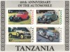 TANZANIA 1986 - Automobile de epoca /bloc MNH, Nestampilat