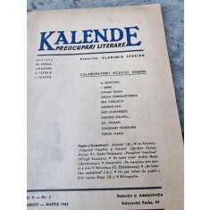 REVISTA KALENDE, PREOCUPARI LITERARE NR.3/1943