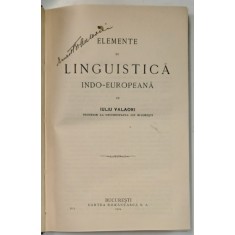 ELEMENTE DE LINGUISTICA INDO-EUROPEANA de IULIU VALAORI (1924)