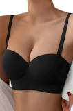 Sutien fara armaturi si fara cusaturi, Linovit&reg;, Push-up, Bretele detasabile, Sistem dublu de prindere, Ideal pentru rochii cu spatele gol, Negru - Bl