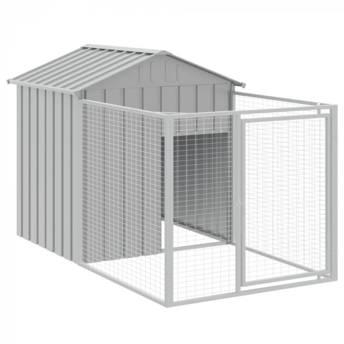 Cusca de caine &amp; tarc gri deschis 117x201x123cm otel galvanizat GartenMobel Dekor