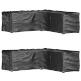 Husă Mobilier Grădină Colț vidaXL 285x285x90cm, Polietilenă, Negru, Impermeabilă, Protecție UV, Fixare Ocheți