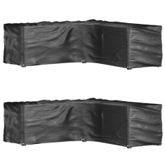 vidaXL Huse mobilier de grădină formă &icirc;n L, 16 ocheți, 285x285x90cm 3155374