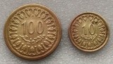 P3. Tunisia lot set 10 + 100 Millimes 1960 **