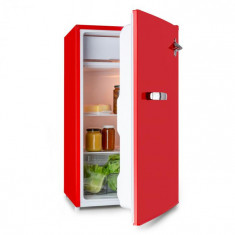 Klarstein Beercracker 90L, frigider, clasa de eficien?a energetica A+, congelator, deschizator de sticle, ro?u foto