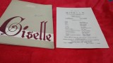 PROGRAM SPECTACOL LA OPERA ROMANA BUCURESTI -BALETUL GISELLE 1967
