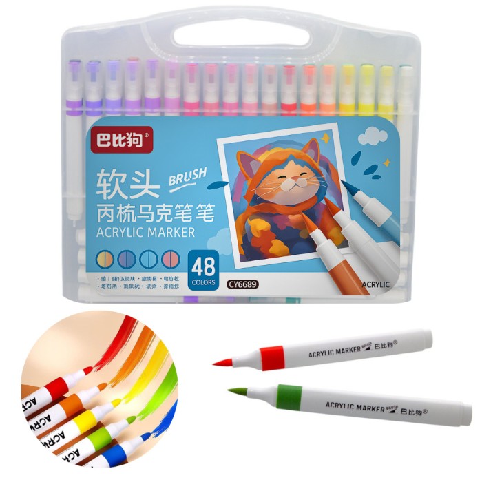 Trusa culori marker acrilic, 48 piese
