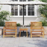Set 3 piese vidaXL pentru grădină, lemn acacia masiv, maro: 2 scaune relaxare + măsuță laterală 45x45x40cm, ideal balcon/terasă