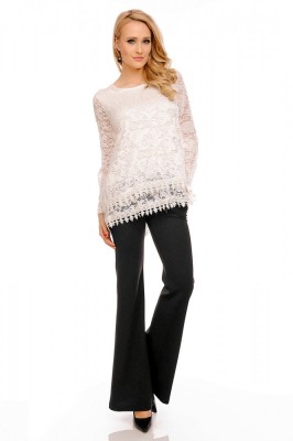B619-2 Bluza asimetrica din dantela foto
