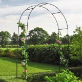 Pergola de gradina pentru plante cataratoare, otel verde, 140x38x240 cm