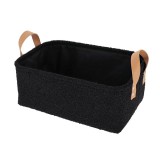 Cumpara ieftin Coș Depozitare Rectangular Poliester Finisaj Pufos 39X27X15,5 Cm &ndash; Negru | Organizatoare Baie