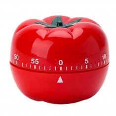 Cronometru mecanic de bucatarie Flippy, forma de rosie, 60 de minute, 6.3 x 4.5 cm, material ABS, rosu foto