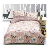 Cumpara ieftin Lenjerie de Pat 4 Piese cu Elastic - Bumbac Satinat - DNA114