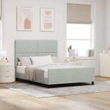 VidaXL Cadru de pat cu headboard Gri deschis 140 x 200 cm Catifea