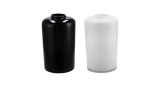 Cumpara ieftin Set 2 vaze flori sticla alba neagra 22,5 x 35,5 cm