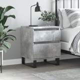 Gossi noptiera, gri beton, 40x35x50 cm, lemn compozit
