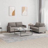 VidaXL Set de canapea cu perne, 2 piese, gri taupe, material textil