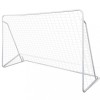 Poartă Fotbal vidaXL 240x90x150cm, Oțel, Plasă Rezistentă, Albă, Ușor de Asamblat, Accesorii Sport, Durabilă