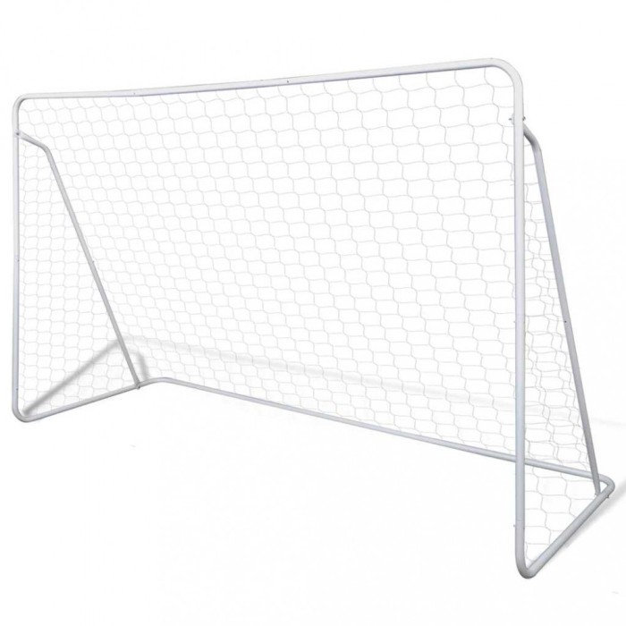 Set poartă de fotbal, 240x90x150 cm, plasă și oțel calitativ