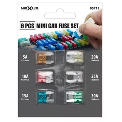 Pachet mini sigurante auto 5A 10A 15A 20A 25A 30A NEXUS 11x8.6mm foto