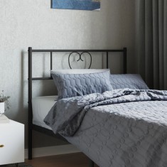 vidaXL Tăblie de pat metalică, negru, 90 cm
