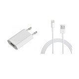 Incarcator Telefon Priza USB alb 1A iPhone + cablu date Lightning